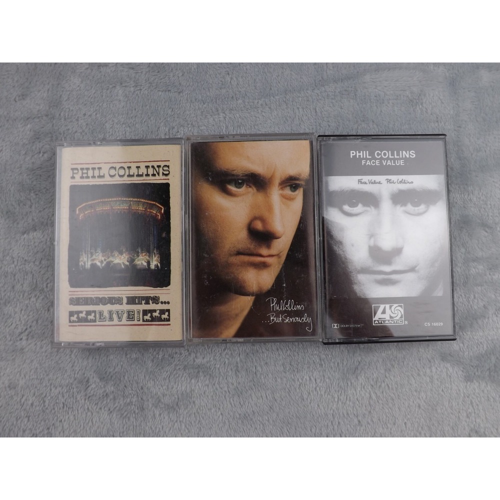 Phil Collins Cassettes Face Value, But Seriously, Serious Hits Live‎ Set of 3